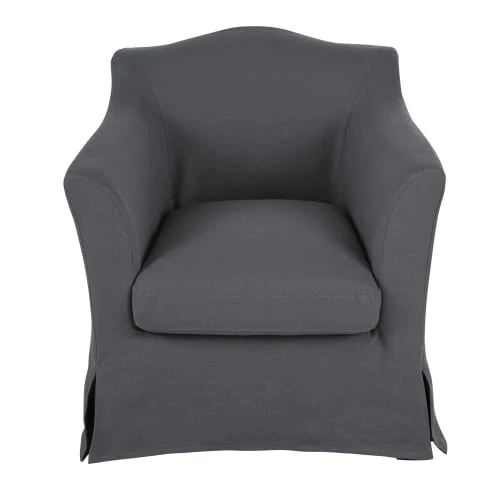 Fauteuil en lin froissé gris anthracite Maisons Du Monde Fauteuils Fauteuil En Lin Froissé Gris Anthracite -Fauteuils Shop fauteuil en lin froisse gris anthracite 1000 4 6 201726 1