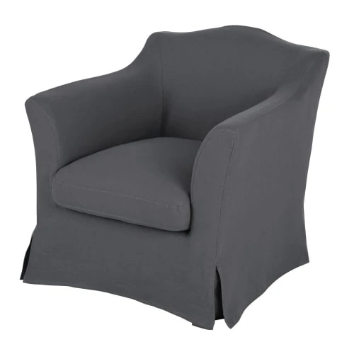 Fauteuil en lin froissé gris anthracite Maisons Du Monde Fauteuils Fauteuil En Lin Froissé Gris Anthracite -Fauteuils Shop fauteuil en lin froisse gris anthracite 1000 4 6 201726 2