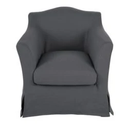 Maisons Du Monde Fauteuils Fauteuil En Lin Froissé Beige -Fauteuils Shop fauteuil en lin froisse gris anthracite anaelle 1000 4 6 201726 1 1