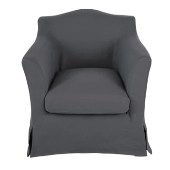 Fauteuil en lin froissé gris anthracite Maisons Du Monde Fauteuils Fauteuil En Lin Froissé Gris Anthracite -Fauteuils Shop fauteuil en lin froisse gris anthracite anaelle 1000 4 6 201726 1 2