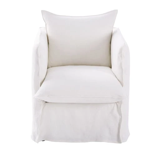 Fauteuil en lin supérieur blanc Maisons Du Monde Fauteuils Fauteuil En Lin Supérieur Blanc -Fauteuils Shop fauteuil en lin superieur blanc 1000 11 4 221691 1