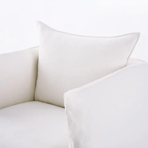 Fauteuil en lin supérieur blanc Maisons Du Monde Fauteuils Fauteuil En Lin Supérieur Blanc -Fauteuils Shop fauteuil en lin superieur blanc 1000 11 4 221691 3