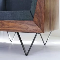 Tikamoon Fauteuils Fauteuil En Palissandre Massif Et Tissu -Fauteuils Shop fauteuil en palissandre massif et tissu 2