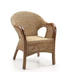 MOYCOR Fauteuils Fauteuil En Rotin Et Bois Marron