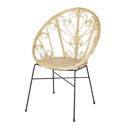 Fauteuil en rotin et métal noir Maisons Du Monde Fauteuils Fauteuil En Rotin Et Métal Noir -Fauteuils Shop fauteuil en rotin et metal noir 1000 14 15 222153 1