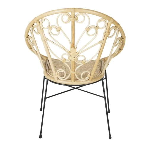 Fauteuil en rotin et métal noir Maisons Du Monde Fauteuils Fauteuil En Rotin Et Métal Noir -Fauteuils Shop fauteuil en rotin et metal noir 1000 14 15 222153 3