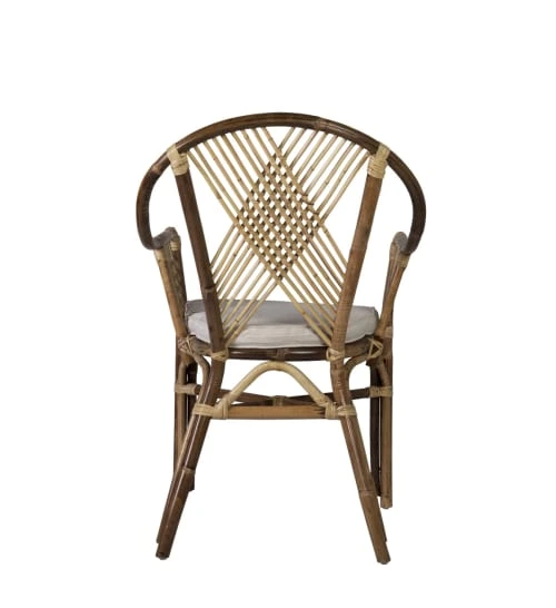 Fauteuil en rotin marron et polyester beige MOYCOR Fauteuils Fauteuil En Rotin Marron Et Polyester Beige -Fauteuils Shop fauteuil en rotin marron et polyester beige 2