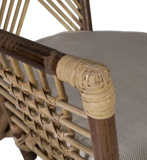 Fauteuil en rotin marron et polyester beige MOYCOR Fauteuils Fauteuil En Rotin Marron Et Polyester Beige -Fauteuils Shop fauteuil en rotin marron et polyester beige 3