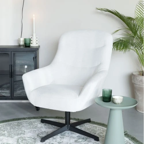 Fauteuil en tissu bouclette ecru Drawer Fauteuils Fauteuil En Tissu Bouclette Ecru -Fauteuils Shop fauteuil en tissu bouclette ecru 1