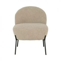 House Nordic Fauteuils Fauteuil En Tissu Bouclette Et Métal Sable -Fauteuils Shop fauteuil en tissu bouclette et metal sable 2