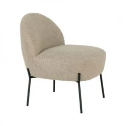 House Nordic Fauteuils Fauteuil En Tissu Bouclette Et Métal Sable -Fauteuils Shop fauteuil en tissu bouclette et metal sable 3