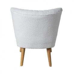 Drawer Fauteuils Fauteuil En Tissu Bouclette Pieds Bois Ecru -Fauteuils Shop fauteuil en tissu bouclette pieds bois ecru 4