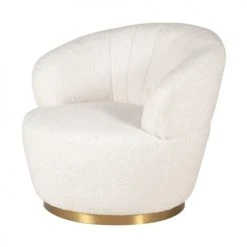 Zago Fauteuils Fauteuil En Tissu Effet Mohair Couleur Crème Pivotant -Fauteuils Shop fauteuil en tissu effet mohair couleur creme pivotant 3