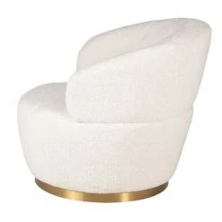 Zago Fauteuils Fauteuil En Tissu Effet Mohair Couleur Crème Pivotant -Fauteuils Shop fauteuil en tissu effet mohair couleur creme pivotant 4