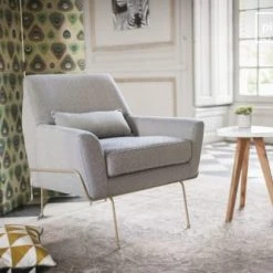 PIB Fauteuils Fauteuil En Tissu Gris Et Bleu -Fauteuils Shop fauteuil en tissu gris et bleu 2