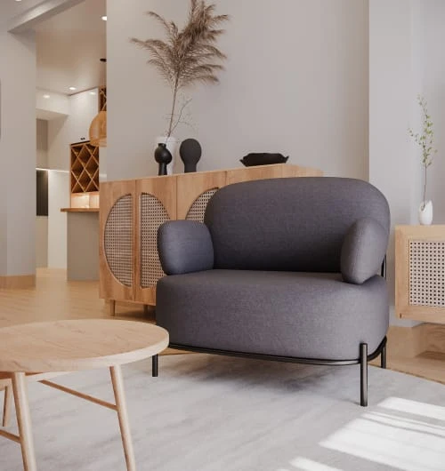 Fauteuil en tissu gris foncé Potiron Paris Fauteuils Fauteuil En Tissu Gris Foncé -Fauteuils Shop fauteuil en tissu gris fonce 1