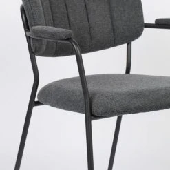 White Label Fauteuils Fauteuil En Tissu Gris Foncé -Fauteuils Shop fauteuil en tissu gris fonce 9