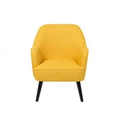 Beliani Fauteuils Fauteuil En Tissu Jaune -Fauteuils Shop fauteuil en tissu jaune 2