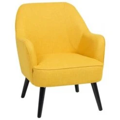 Beliani Fauteuils Fauteuil En Tissu Jaune