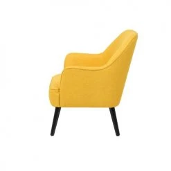 Beliani Fauteuils Fauteuil En Tissu Jaune -Fauteuils Shop fauteuil en tissu jaune 4
