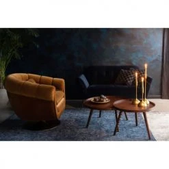 Dutchbone Fauteuils Fauteuil En Tissu Marron -Fauteuils Shop fauteuil en tissu marron 3