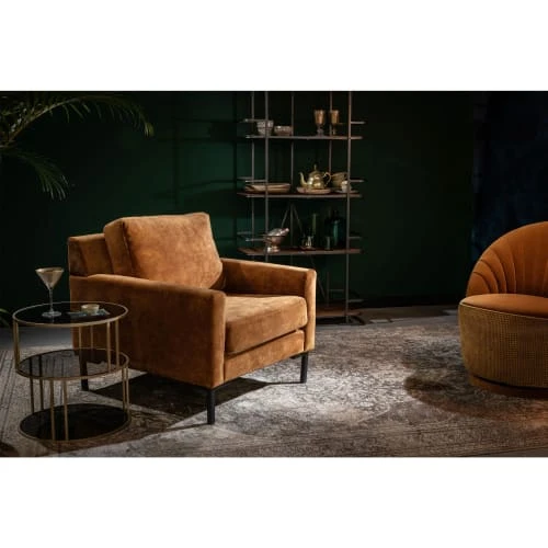 Fauteuil en tissu marron Dutchbone Fauteuils Fauteuil En Tissu Marron -Fauteuils Shop fauteuil en tissu marron 9