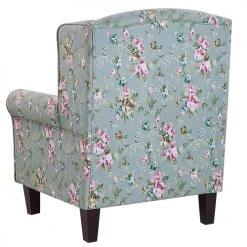 Beliani Fauteuils Fauteuil En Tissu Vert à Motif Floral Avec Repose-pieds -Fauteuils Shop fauteuil en tissu vert a motif floral avec repose pieds 4