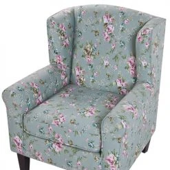 Beliani Fauteuils Fauteuil En Tissu Vert à Motif Floral Avec Repose-pieds -Fauteuils Shop fauteuil en tissu vert a motif floral avec repose pieds 5
