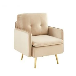 Baita Fauteuils Fauteuil En Velours 1 Place Beige 2 Baita Fauteuils Fauteuil En Velours 1 Place Beige -Fauteuils Shop fauteuil en velours 1 place beige 2