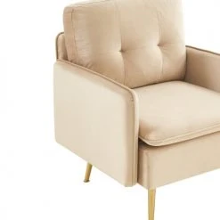 Baita Fauteuils Fauteuil En Velours 1 Place Beige 4 Baita Fauteuils Fauteuil En Velours 1 Place Beige -Fauteuils Shop fauteuil en velours 1 place beige 4