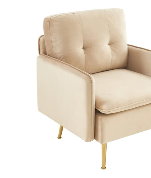 Fauteuil en velours 1 place beige Baita Fauteuils Fauteuil En Velours 1 Place Beige -Fauteuils Shop fauteuil en velours 1 place beige 4