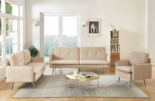 Fauteuil en velours 1 place beige Baita Fauteuils Fauteuil En Velours 1 Place Beige -Fauteuils Shop fauteuil en velours 1 place beige 5