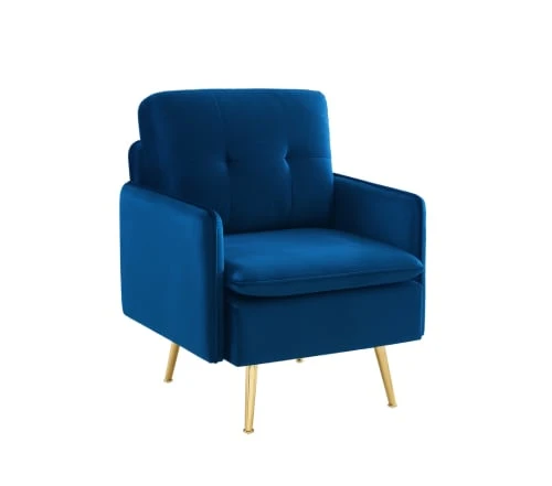 Fauteuil en velours 1 place bleu marine Baita Fauteuils Fauteuil En Velours 1 Place Bleu Marine -Fauteuils Shop fauteuil en velours 1 place bleu marine 2
