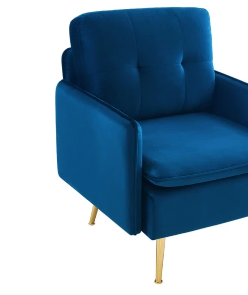 Fauteuil en velours 1 place bleu marine Baita Fauteuils Fauteuil En Velours 1 Place Bleu Marine -Fauteuils Shop fauteuil en velours 1 place bleu marine 4
