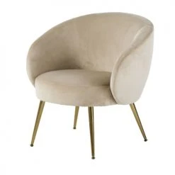 Maisons Du Monde Fauteuils Fauteuil En Velours Beige