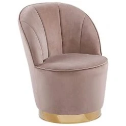 Beliani Fauteuils Fauteuil En Velours Beige