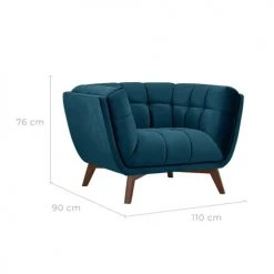 Rendez Vous Déco Fauteuils Fauteuil En Velours Bleu Canard 2 Rendez Vous Déco Fauteuils Fauteuil En Velours Bleu Canard -Fauteuils Shop fauteuil en velours bleu canard 2
