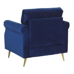 Beliani Fauteuils Fauteuil En Velours Bleu Cobalt -Fauteuils Shop fauteuil en velours bleu cobalt 3