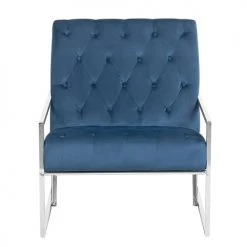 Beliani Fauteuils Fauteuil En Velours Bleu Foncé -Fauteuils Shop fauteuil en velours bleu fonce 2