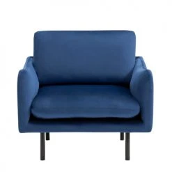 Beliani Fauteuils Fauteuil En Velours Bleu Foncé -Fauteuils Shop fauteuil en velours bleu fonce 8