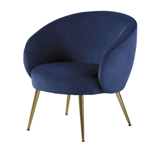 Fauteuil en velours bleu nuit Maisons Du Monde Fauteuils Fauteuil En Velours Bleu Nuit -Fauteuils Shop fauteuil en velours bleu nuit 1000 0 30 209950 1