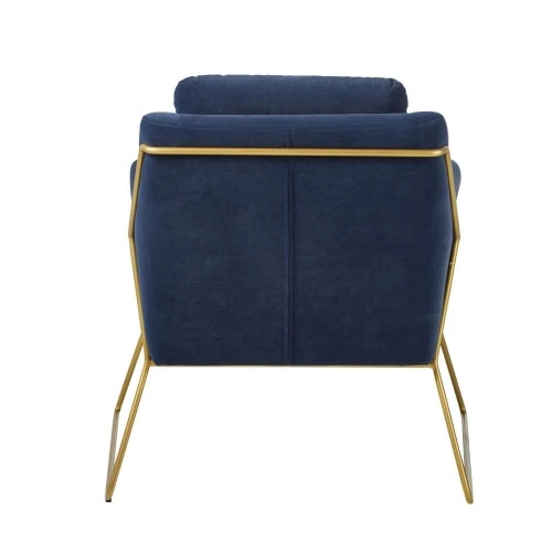 Fauteuil en velours bleu nuit et coloris laiton Maisons Du Monde Fauteuils Fauteuil En Velours Bleu Nuit Et Coloris Laiton -Fauteuils Shop fauteuil en velours bleu nuit et coloris laiton 1000 1 34 210036 3