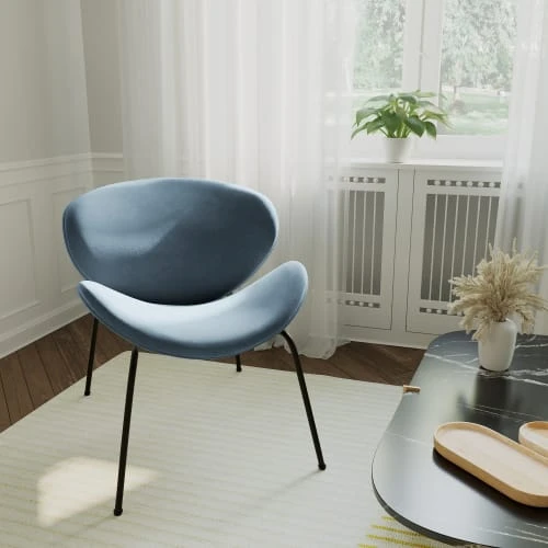 Fauteuil en velours bleu perle Potiron Paris Fauteuils Fauteuil En Velours Bleu Perle -Fauteuils Shop fauteuil en velours bleu perle 1