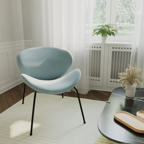 Fauteuil en velours bleu perle Potiron Paris Fauteuils Fauteuil En Velours Bleu Perle -Fauteuils Shop fauteuil en velours bleu perle 5