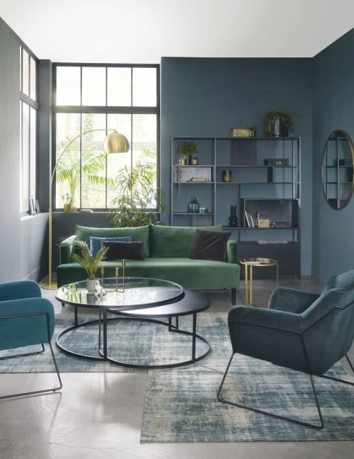 Fauteuil en velours bleu pétrole Maisons Du Monde Fauteuils Fauteuil En Velours Bleu Pétrole -Fauteuils Shop fauteuil en velours bleu petrole 1000 12 5 174993 7