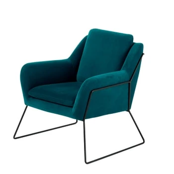 Fauteuil en velours bleu nuit et coloris laiton Maisons Du Monde Fauteuils Fauteuil En Velours Bleu Nuit Et Coloris Laiton -Fauteuils Shop fauteuil en velours bleu petrole jasper 1000 12 5 174993 12 1