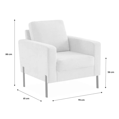 Fauteuil en velours côtelé beige Alice's Garden Fauteuils Fauteuil En Velours Côtelé Beige -Fauteuils Shop fauteuil en velours cotele beige 4