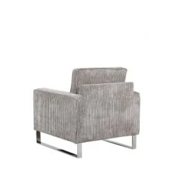 Beliani Fauteuils Fauteuil En Velours Côtelé Gris -Fauteuils Shop fauteuil en velours cotele gris 4