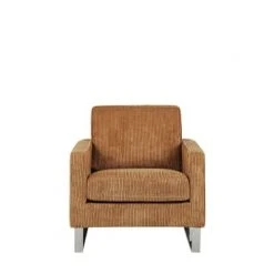 Beliani Fauteuils Fauteuil En Velours Côtelé Marron Clair