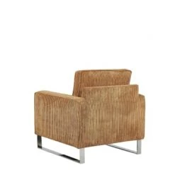 Beliani Fauteuils Fauteuil En Velours Côtelé Marron Clair -Fauteuils Shop fauteuil en velours cotele marron clair 4